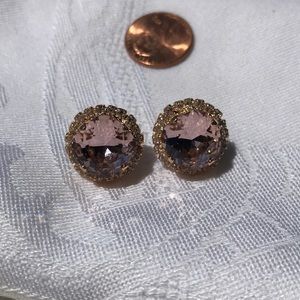 Pink Glittering Stone Earrings